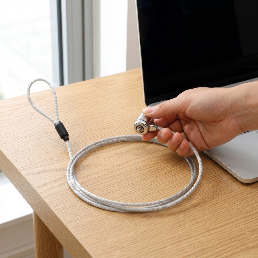 Reusable Zinc Alloy Laptop Cable Lock with Key Portable Home Security Device