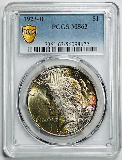 1923 D Peace Dollar PCGS MS-63 Very Pretty!!