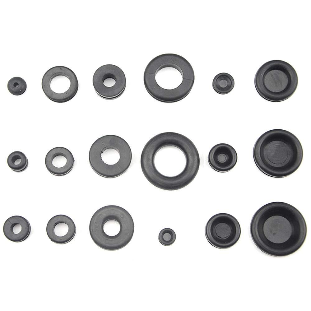 125pcs 18 Sizes Rubber Grommets Eyelet Ring Gasket Repair Box Washer Seal Assort