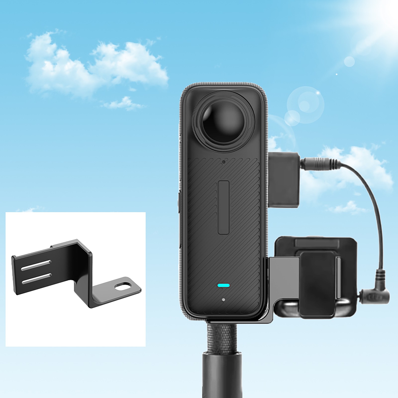1 Set Microphone Expansion Plate & Cable For Insta360 X4 Panorama Camera