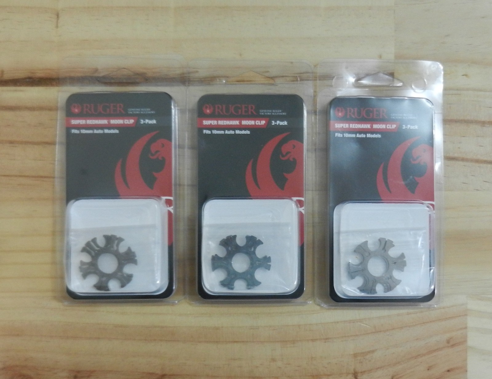 Ruger Moon Clips;  For Super Redhawk 10mm Revolver;  3 Packs of 3 Clips;  90515