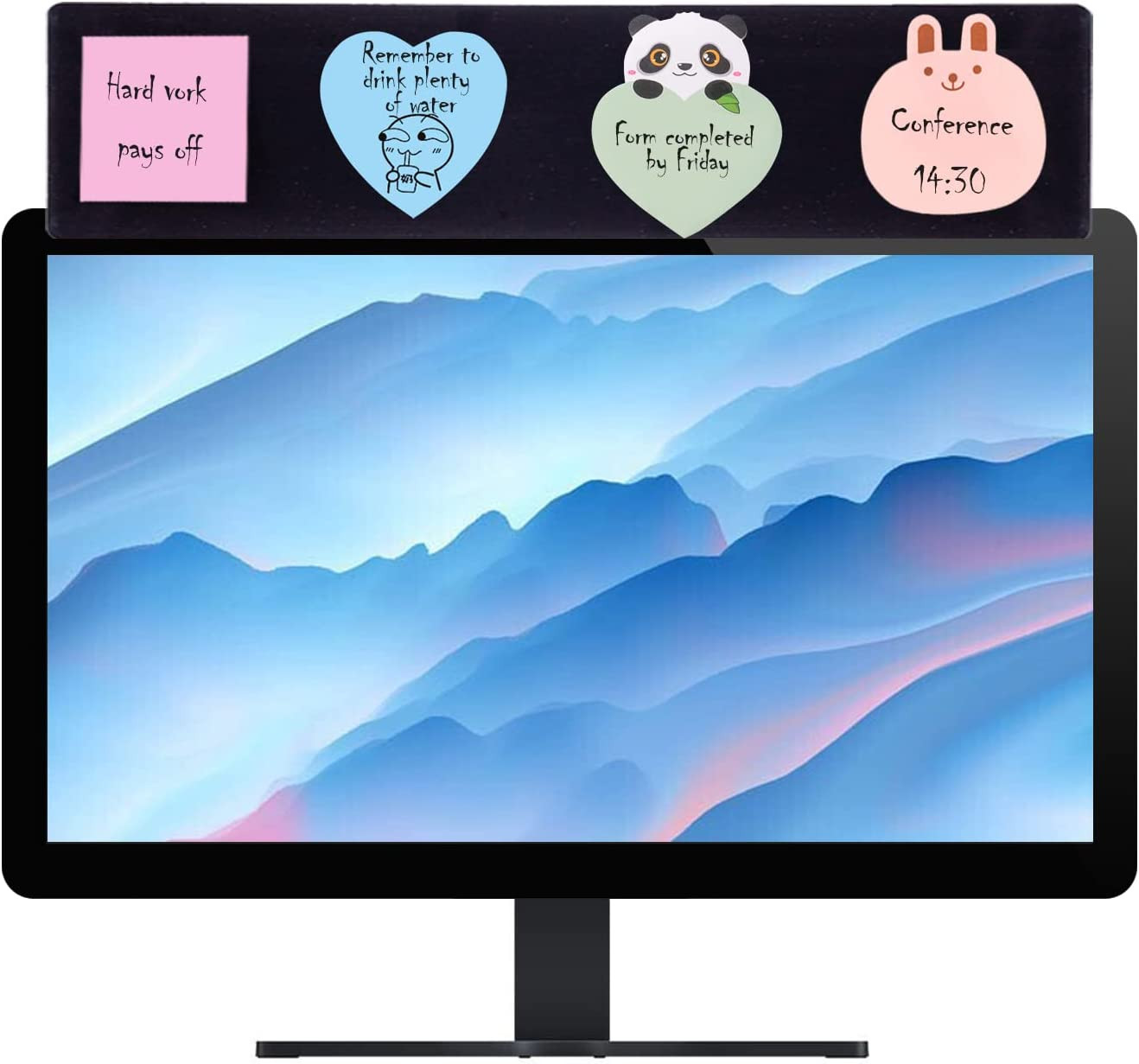 Black Monitor Memo Board Top Mount18 Monitor Sticky Note HolderSticky Boar...