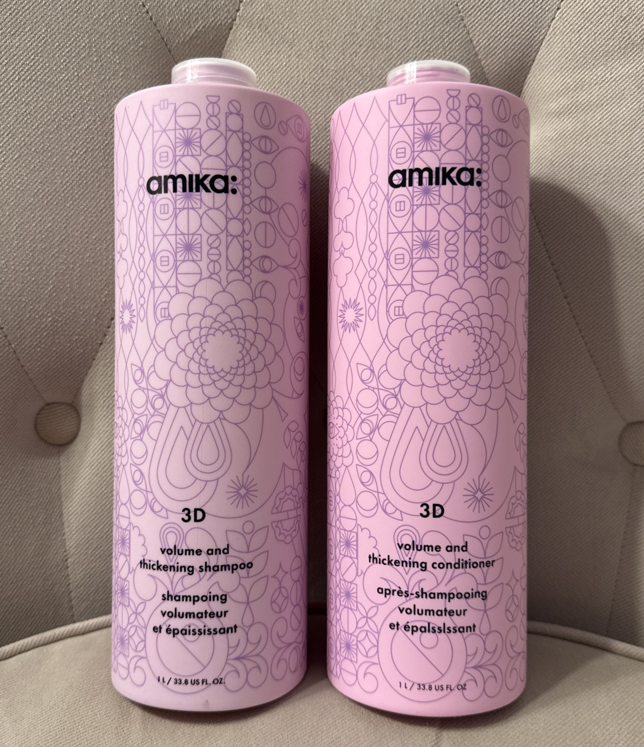 AMIKA: 3D Volumizing Conditioner& 3D Volume Shampoo New 33.8 FL.OZ. Each