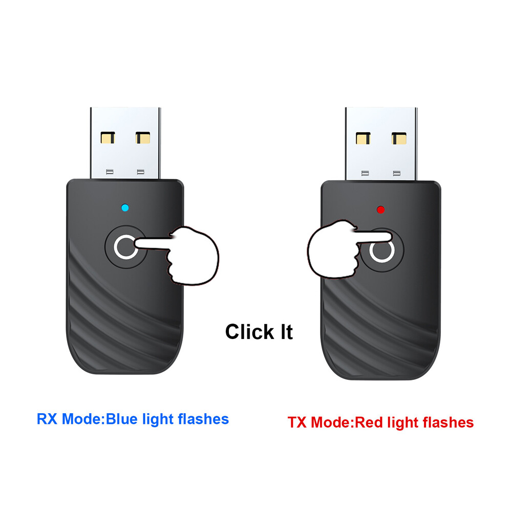 USB Wireless Bluetooth 5.0 Audio Transmitter Receiver 3in1 Adapter For TV PC Car