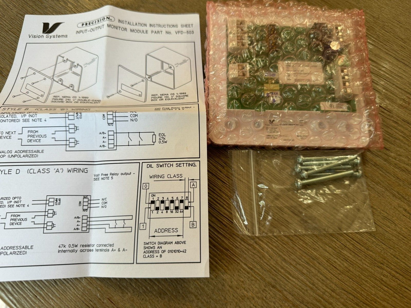 Vision Systems Part No. VFD-503