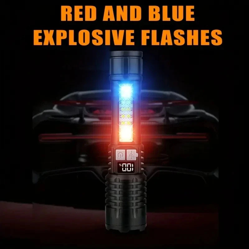 990000000 Lumen Super Bright LED Tactical Flashlight Rechargeable LED Work Light