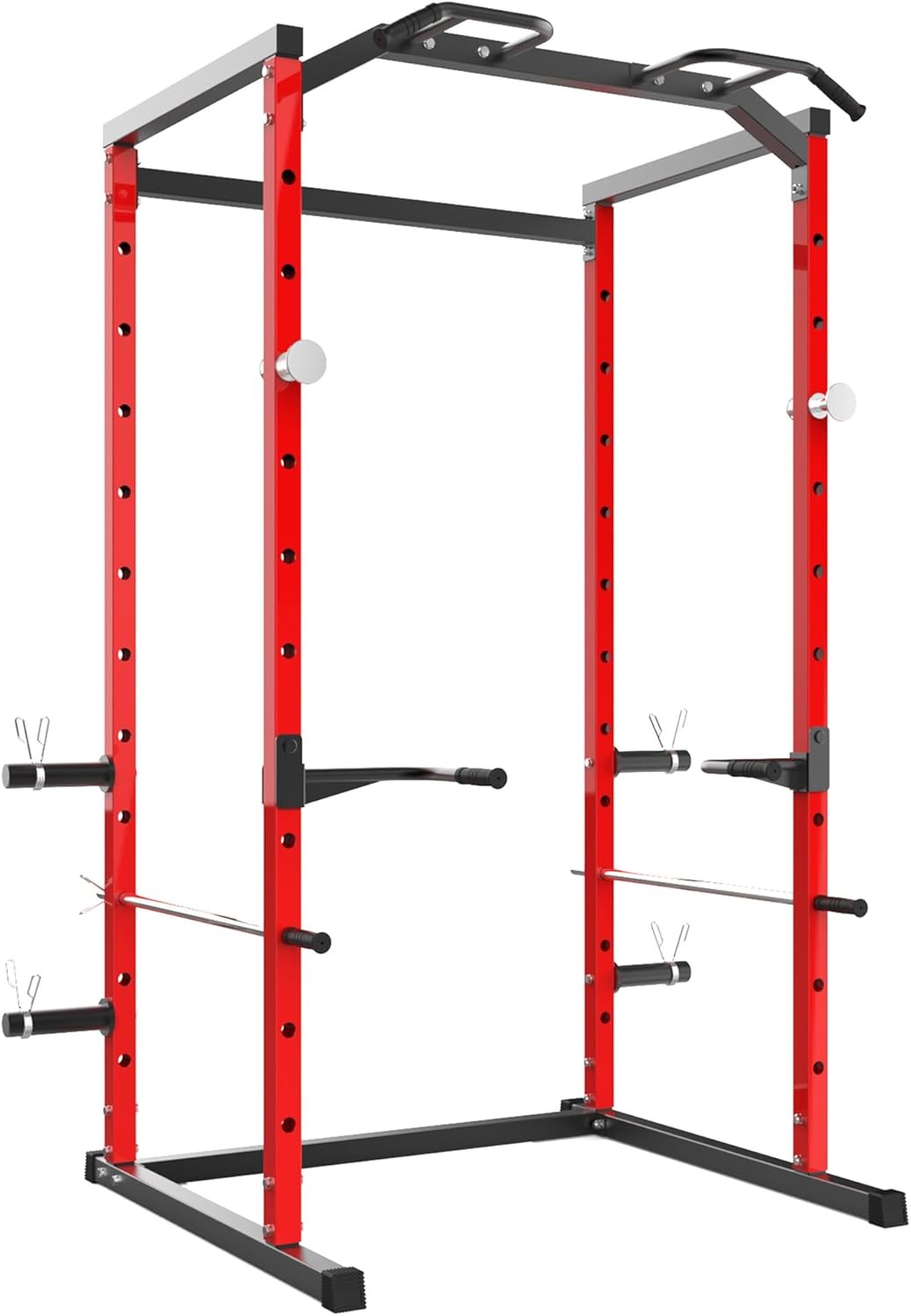 Cage Squat Rack 1100LB with Pull-Up Bar, Adjustable Safety Bars Bench Press Rack