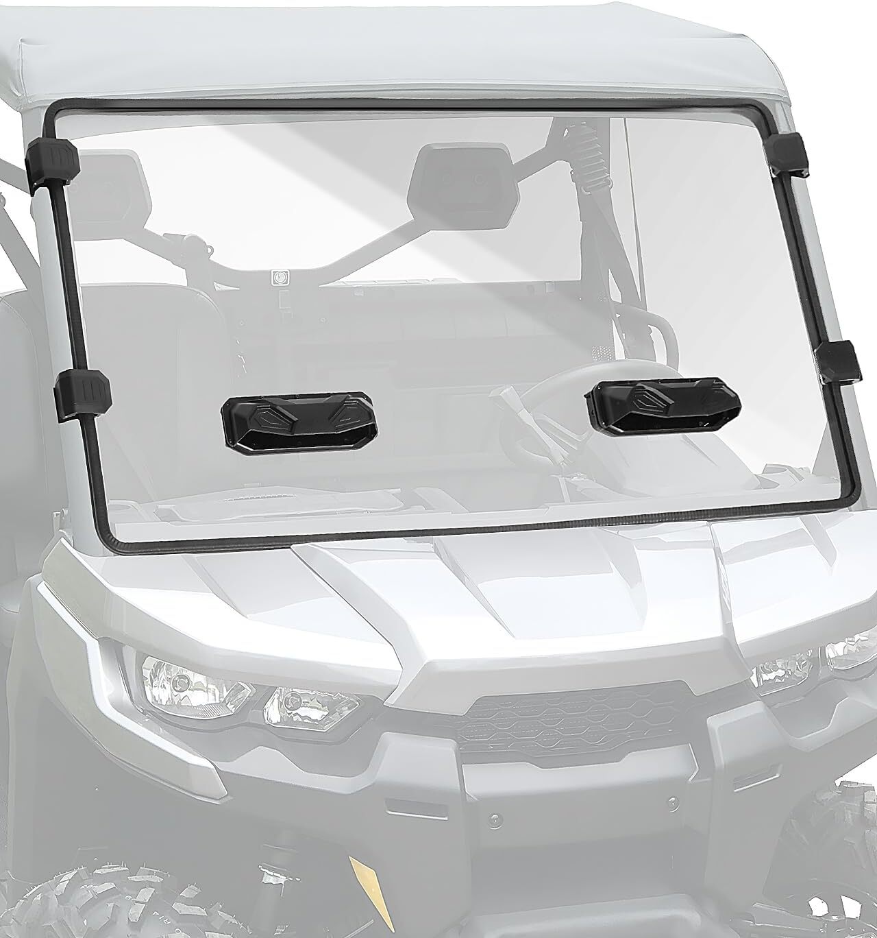 2-In-1 Front Window Vented Windshield for Can Am Defender HD5 HD8 HD10 MAX 16-26