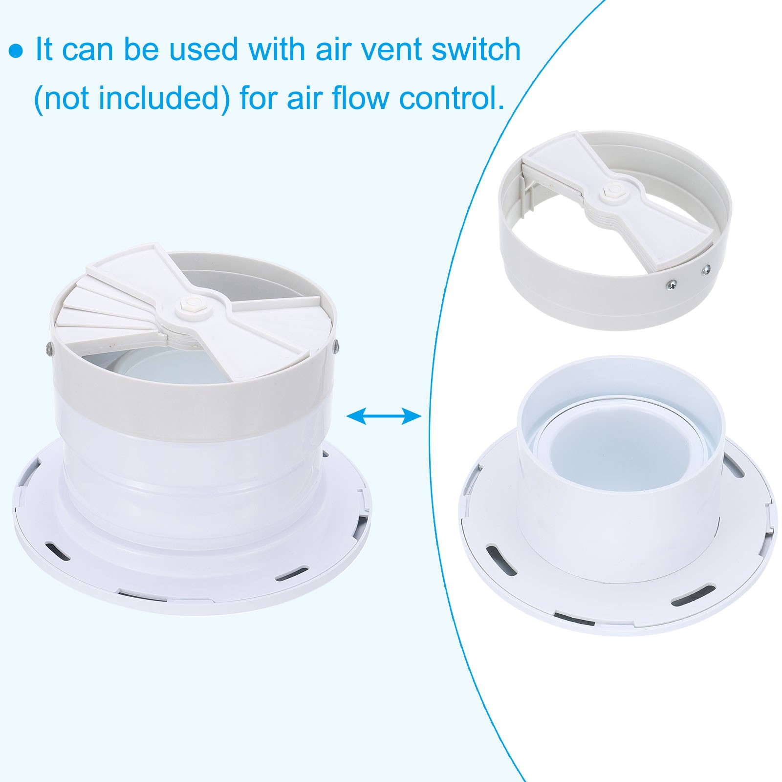 4 Inch Round Air Vent Covers, 2pcs Ceiling Ball Jet Nozzle Air Diffuser, White