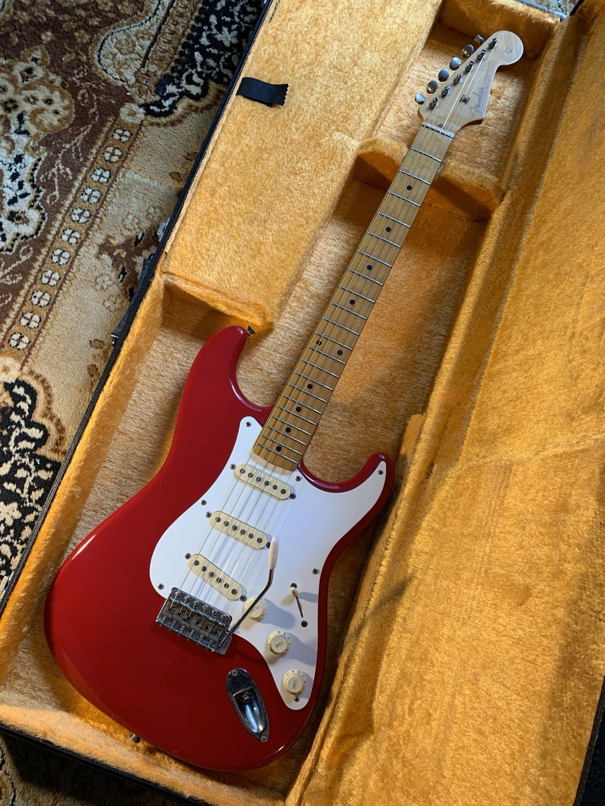 1989 Fender Japan ST57-55 E Serial Order Italian Red Japan Vintage free shipping