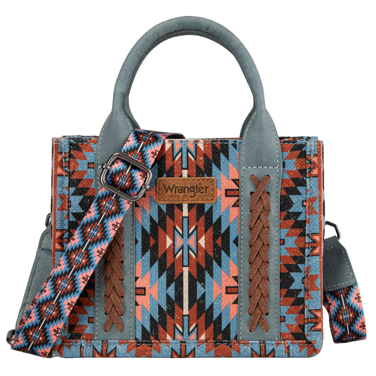 Wrangler Ladies Navy Southwestern Print Mini Tote Crossbody Bag WG2213-8866SNY