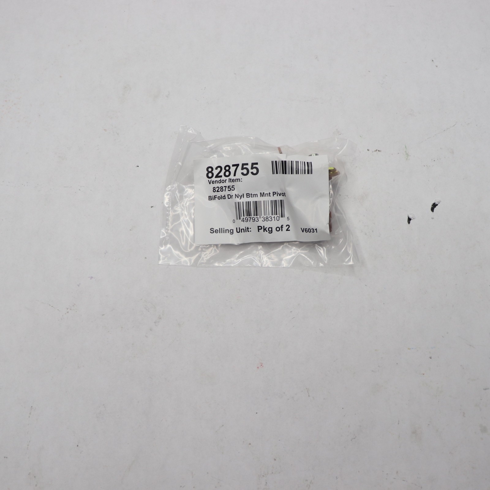 (2-Pk) Wardrobe Bi-fold Bottom Pivot Nylon Base 2-5/8"L - 7/16" Dia 828755