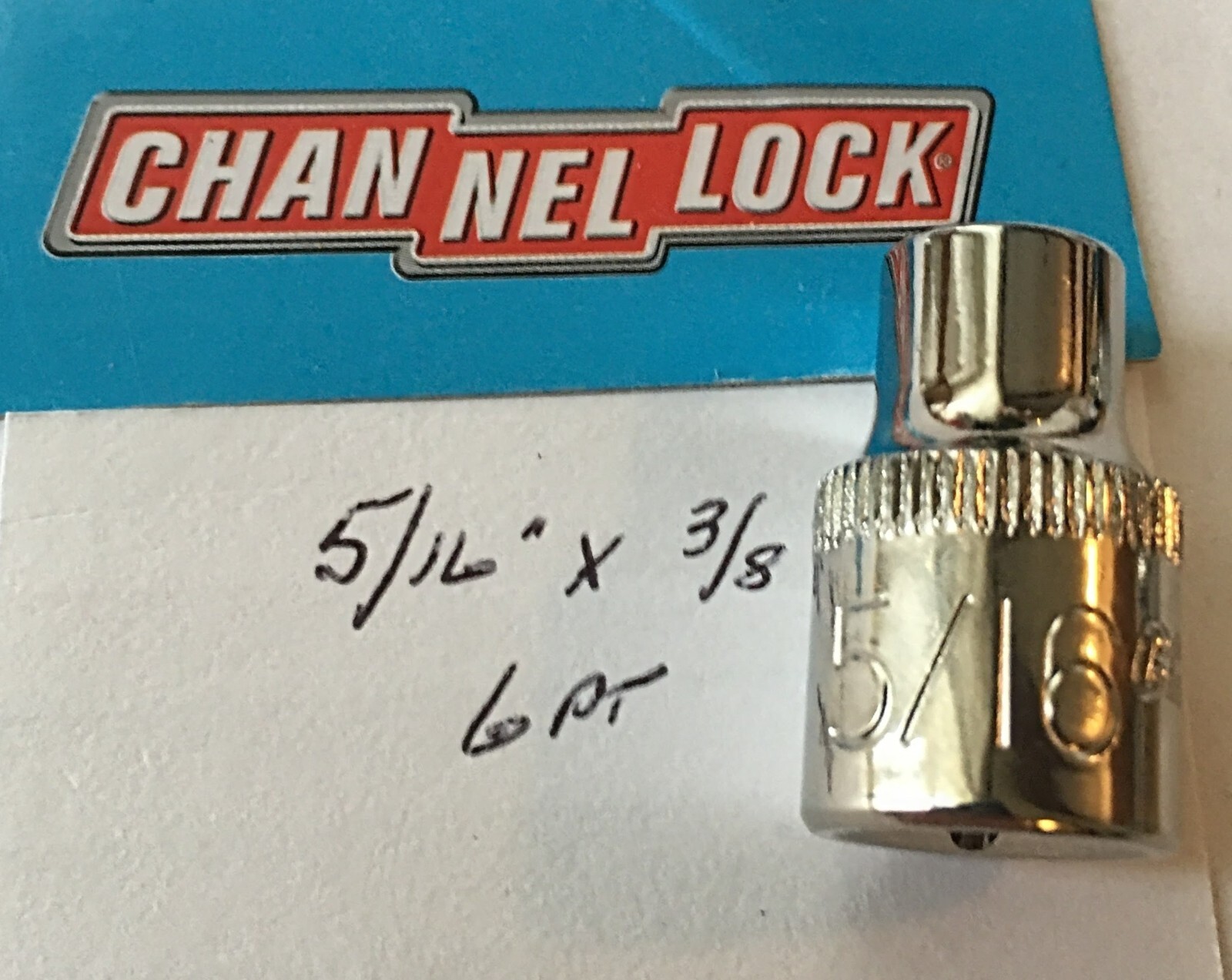 CHANNELLOCK  5/16" x 3/8" DR  STANDARD  SOCKET  6 Point Free Shipping