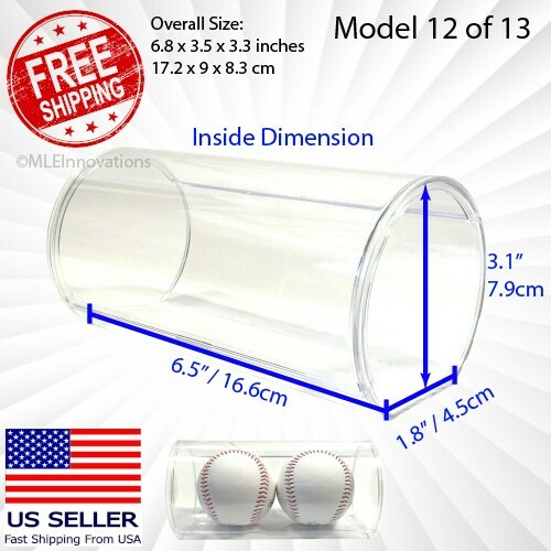 Dual Baseball Display Case Clear Acrylic Plastic Box Dust Proof Small Terrarium