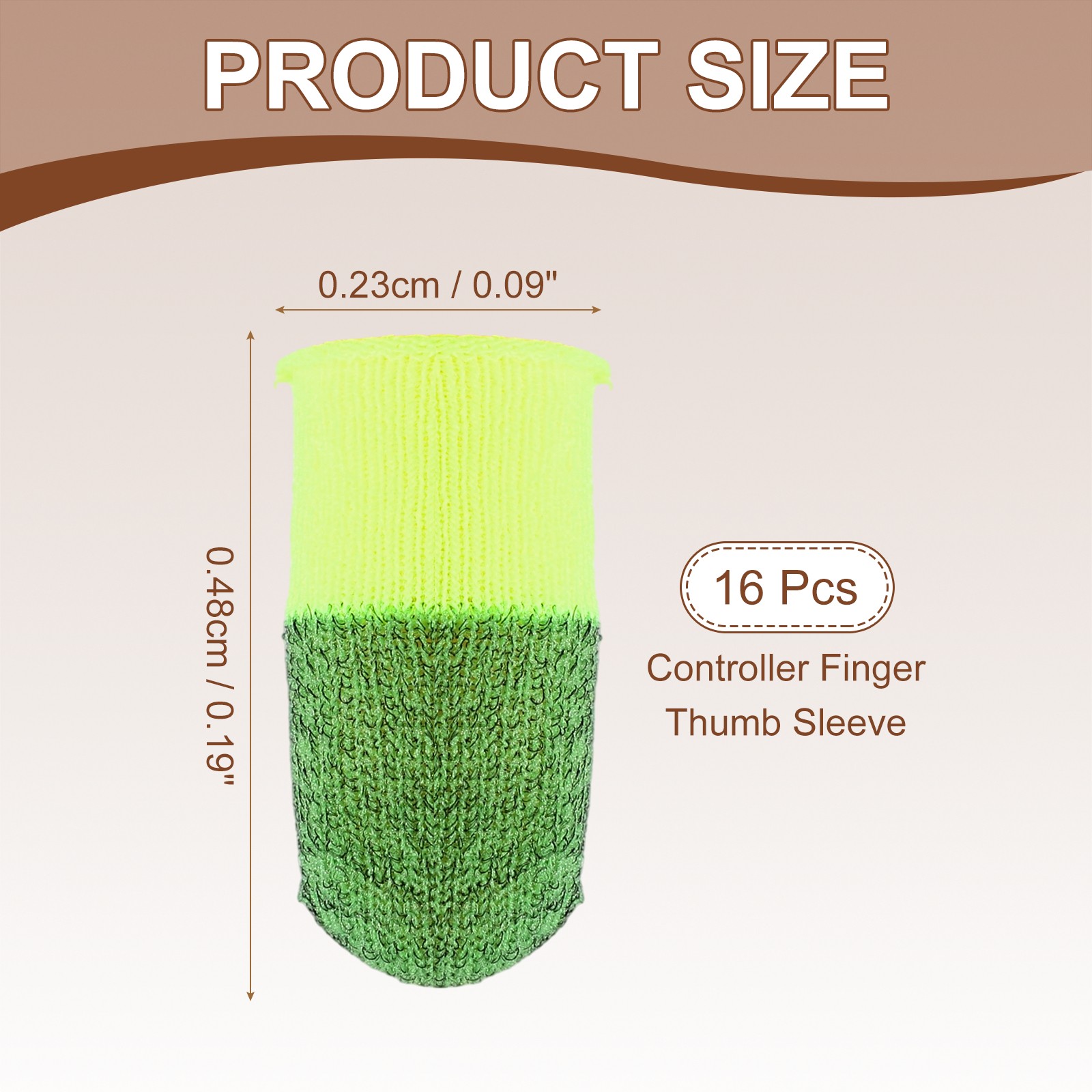 Mobile Gaming Finger Sleeve, 16 Pack Controller Finger Thumb Sleeve, Green