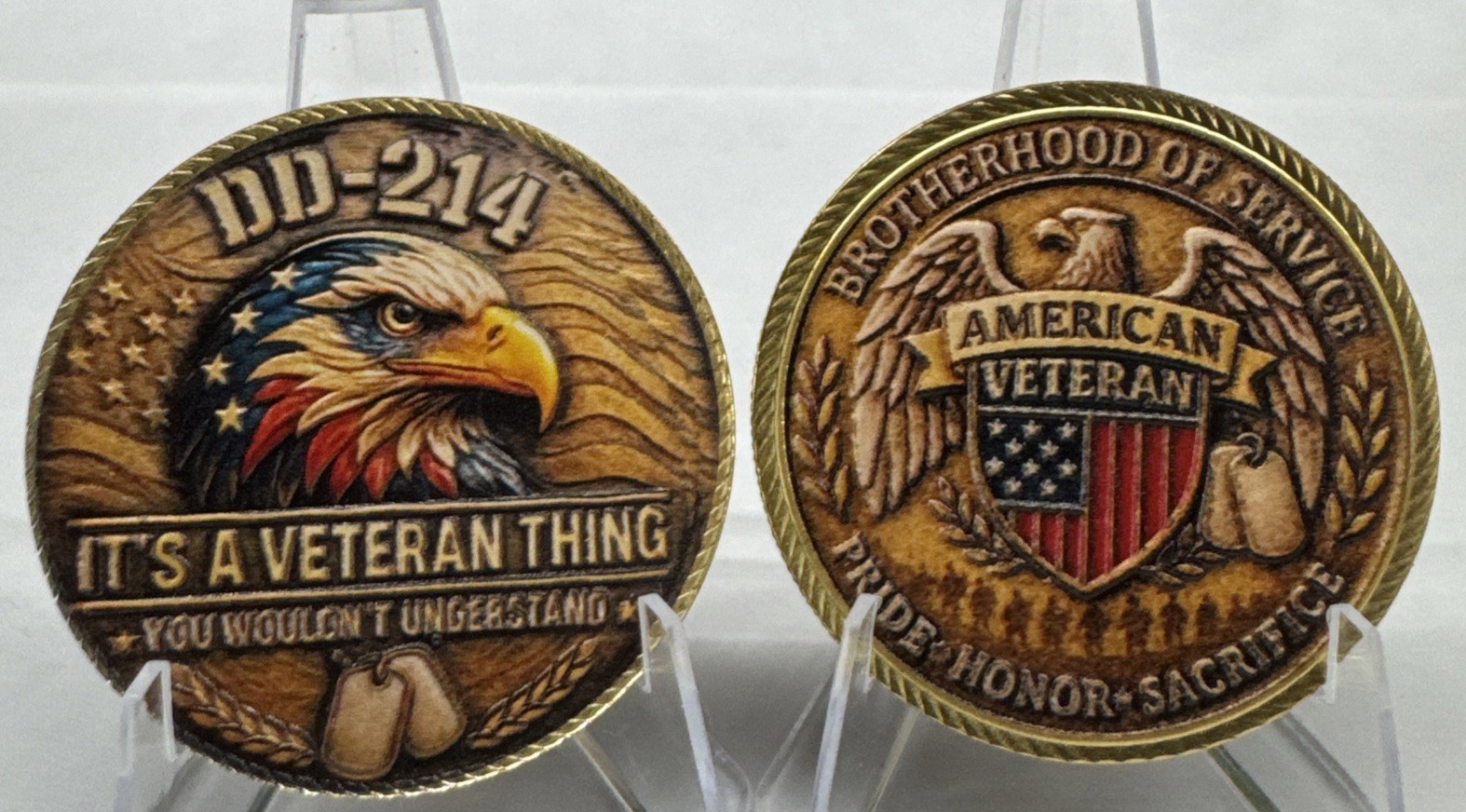 DD-214 Veteran Challenge Coin Brotherhood Of Service It's A Veteran Thing