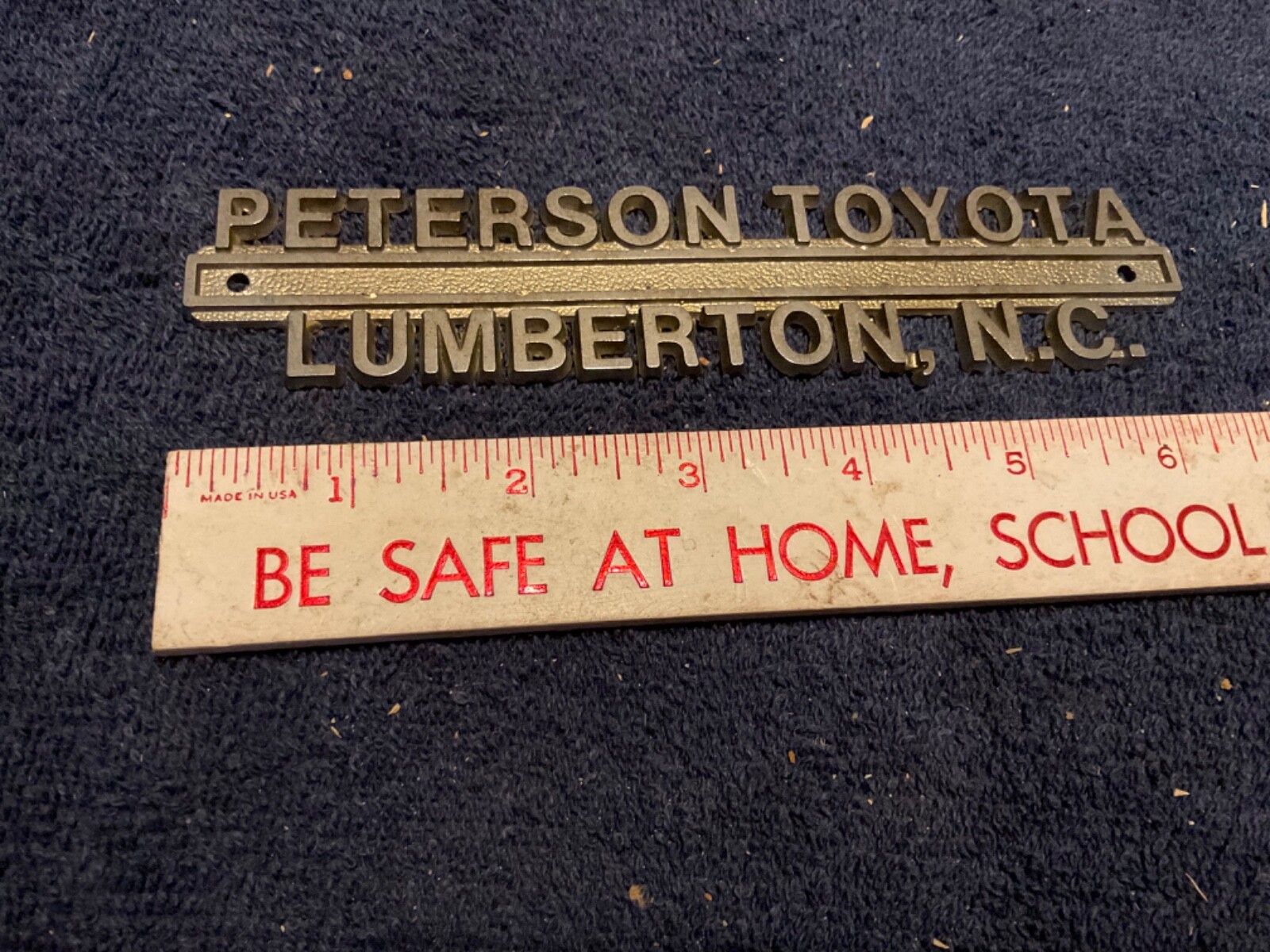 Vintage Metal Dealership Emblem Peterson Toyota Lumberton NC