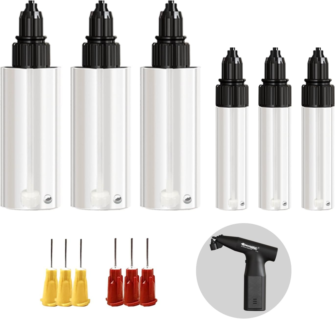Lionbow Spray Bottles Set for Paint Sprayer Gun -6 Bottles,6 Nozzles, for P01