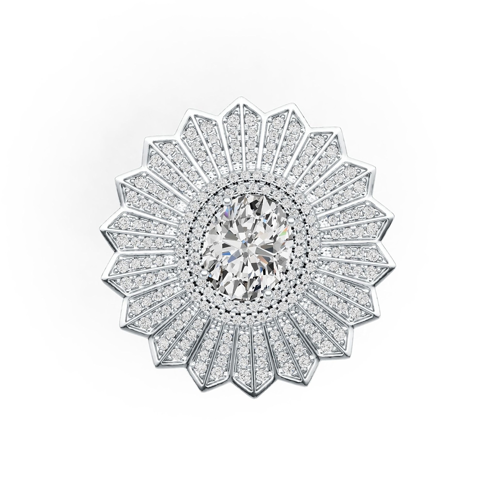 Sterling Silver Semi Mount Ring Setting Oval OV 10X8mm with White Topaz