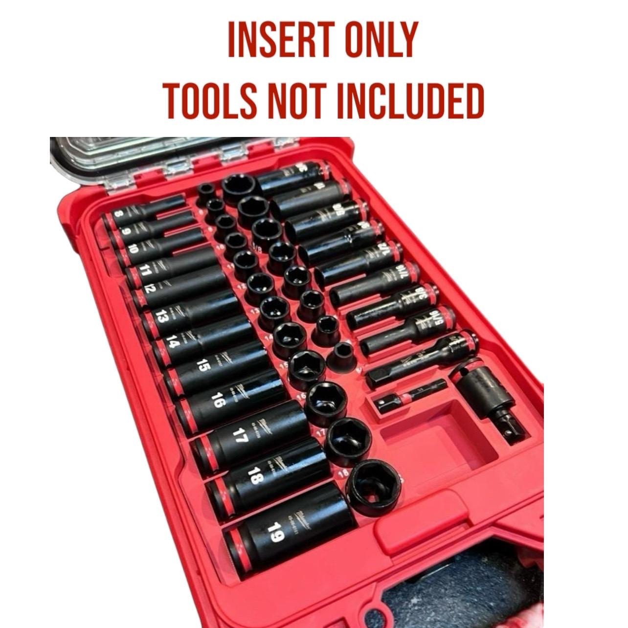Milwaukee Compatable 3/8in 43PC Impact Socket Packout Insert Tray