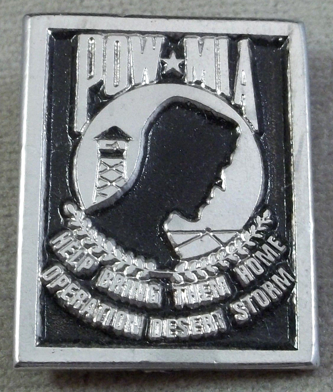 US Armed Forces Operation Desert Storm MIA - POW Pin " Help Bring Them Home "
