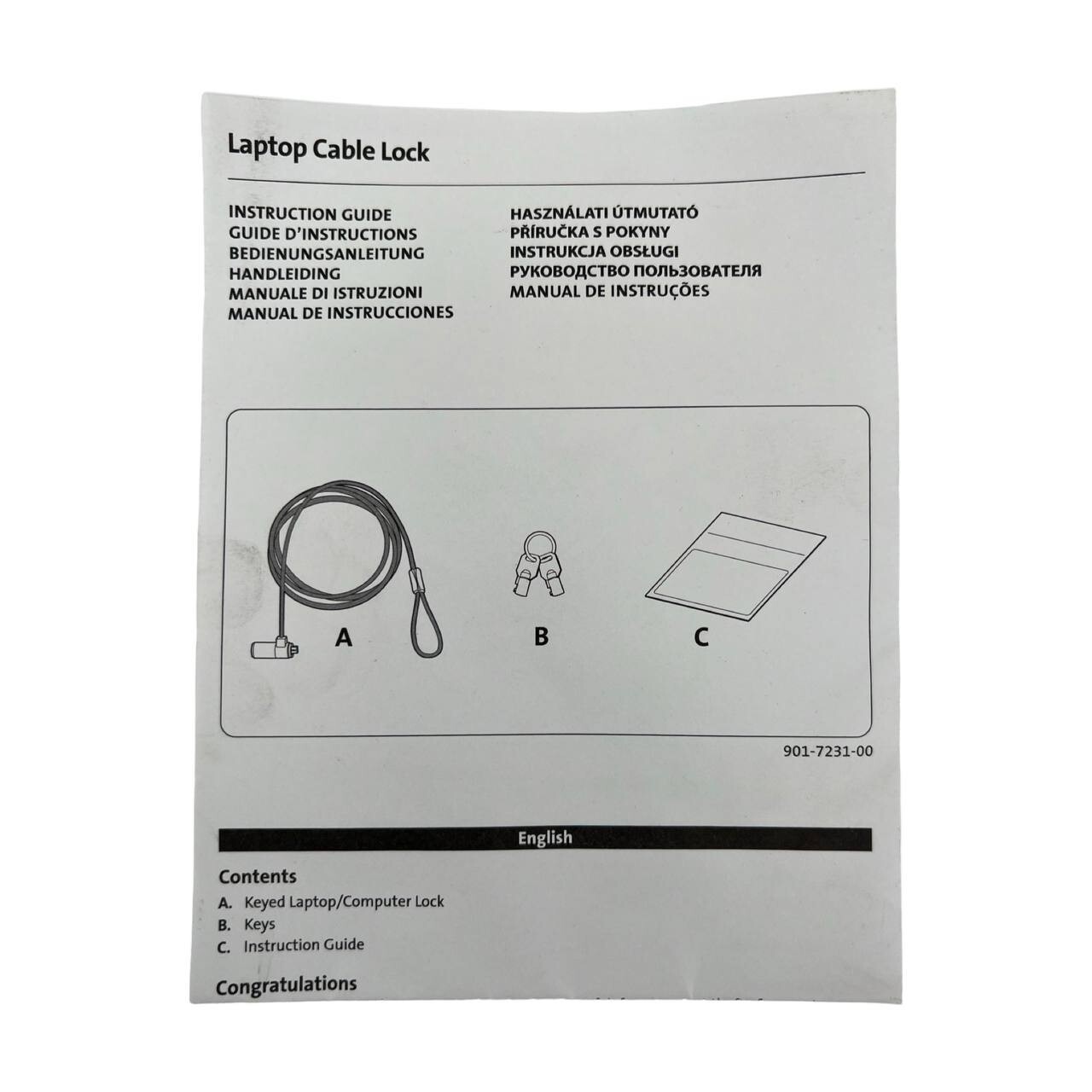 New Laptop Computer Lock Security Lock Cable Chain With 2 Keys