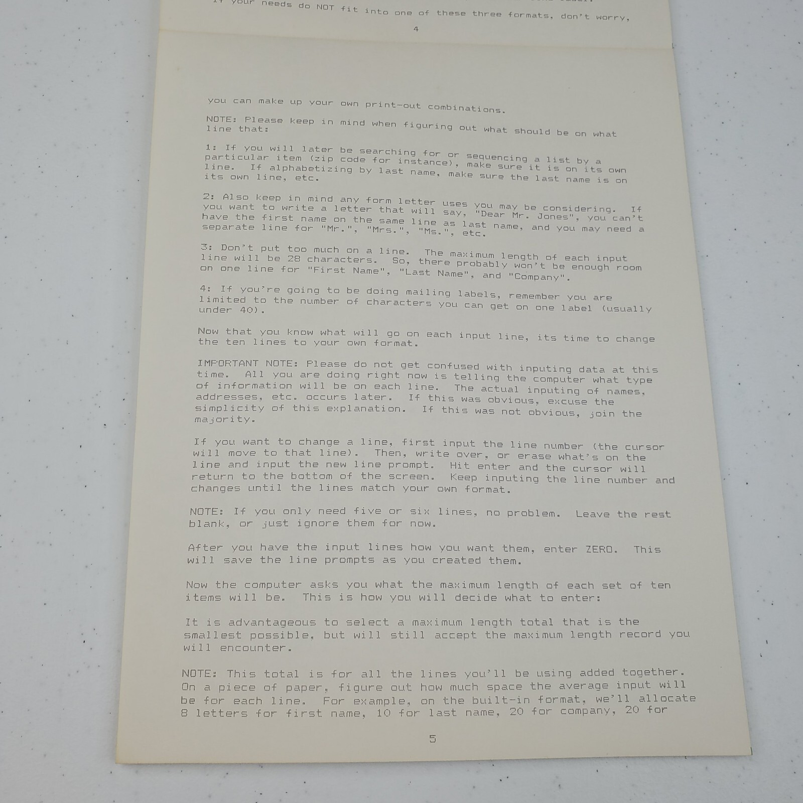 TI-99/4A Data Base 1 Computer Game Manuel Instructions Only Guide SPC Software