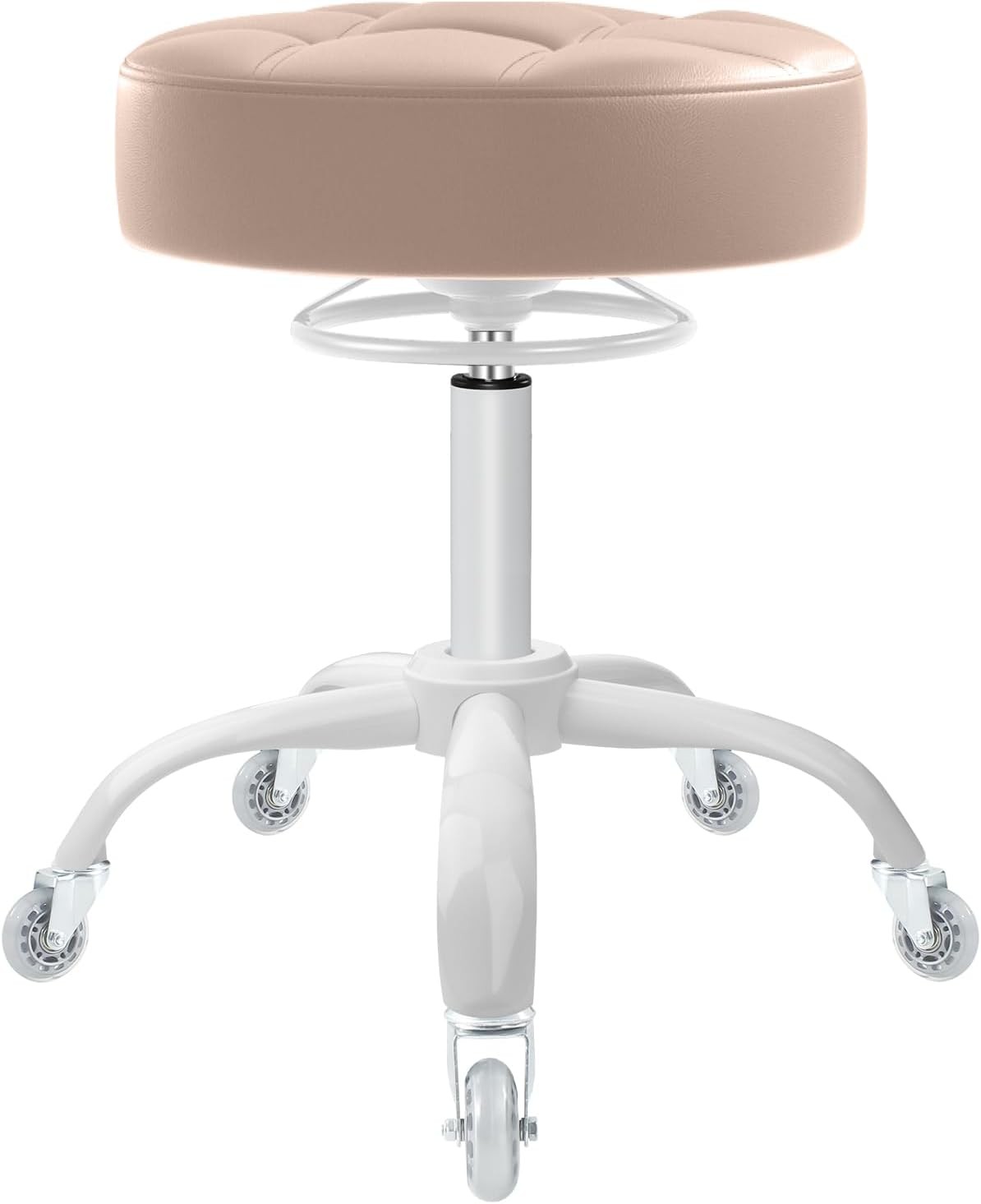 Rolling Stool Heavy Duty 400lb Super Soft Seat Cushion,360° Swive,Height