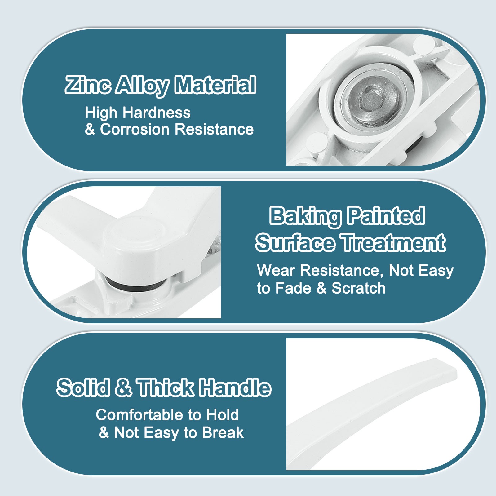 Casement Window Locking Handle Left Hand for Window White