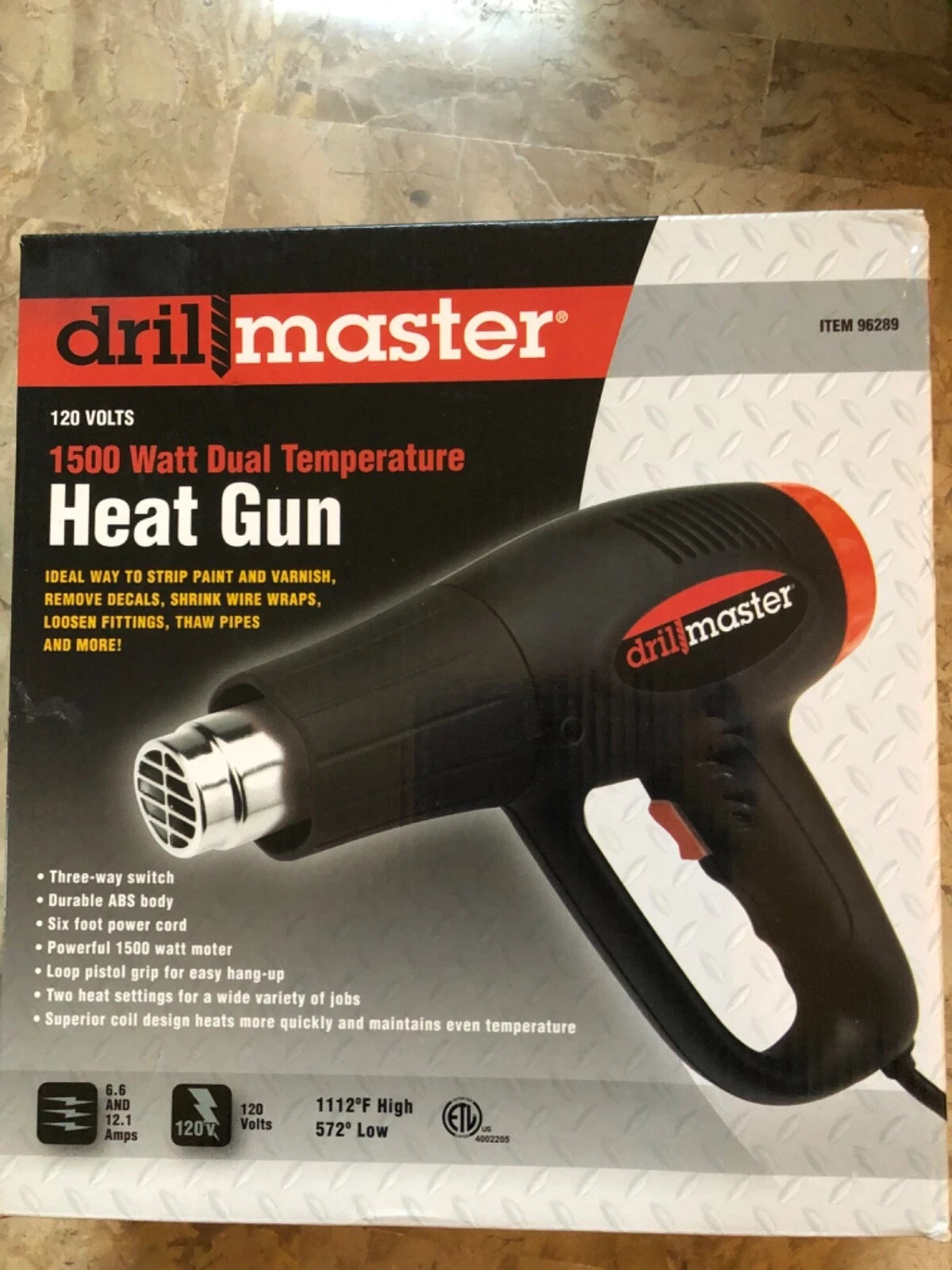 Heat Gun Drill Master 1500W Dual Temperature 62546