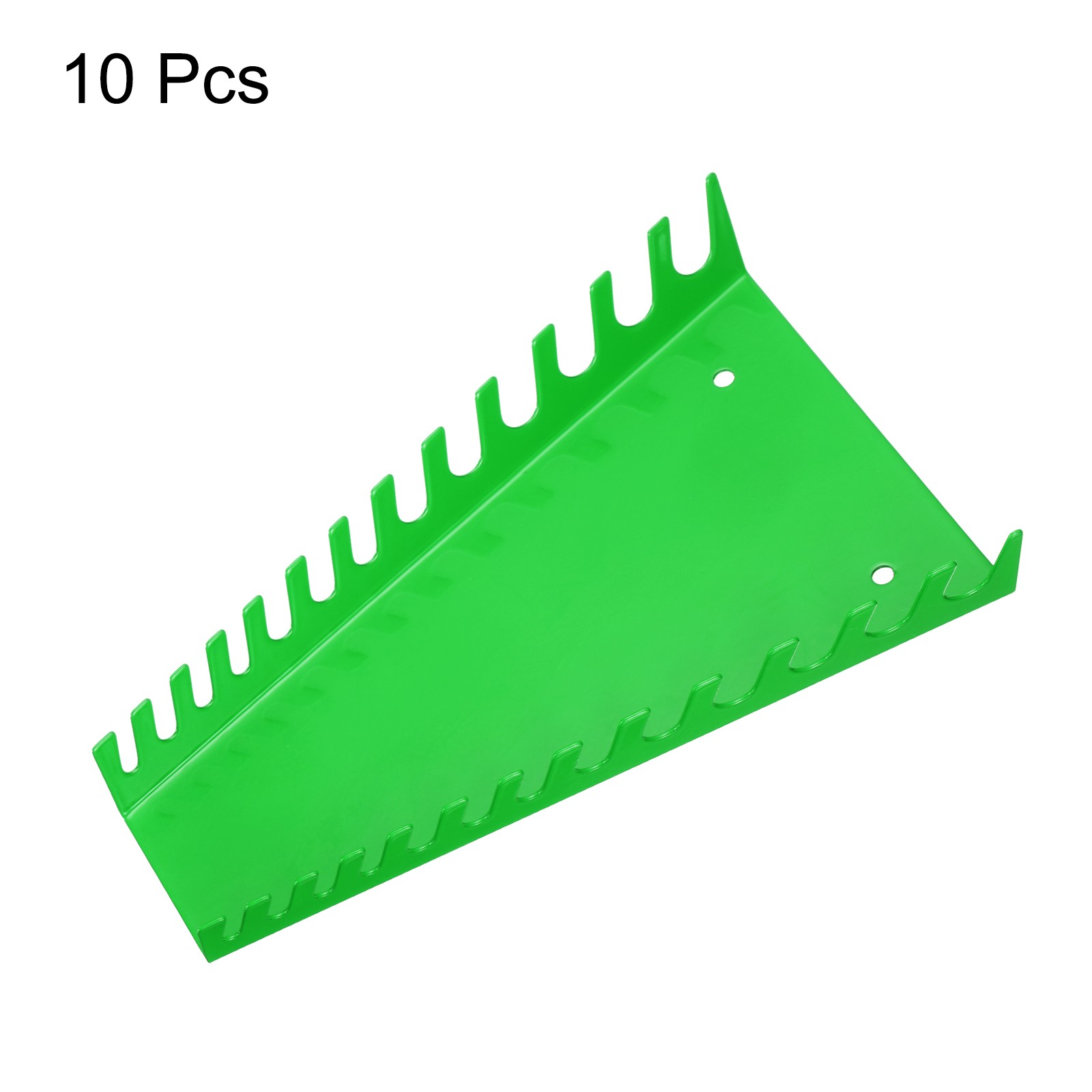10pcs Metal Wrench Organizer, 130-Slot for SAE & Metric Wrenches, Green
