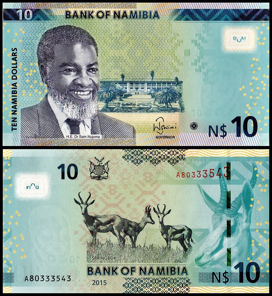 Namibia 10 Namibia Dollars, 2015, P-16a.1, UNC