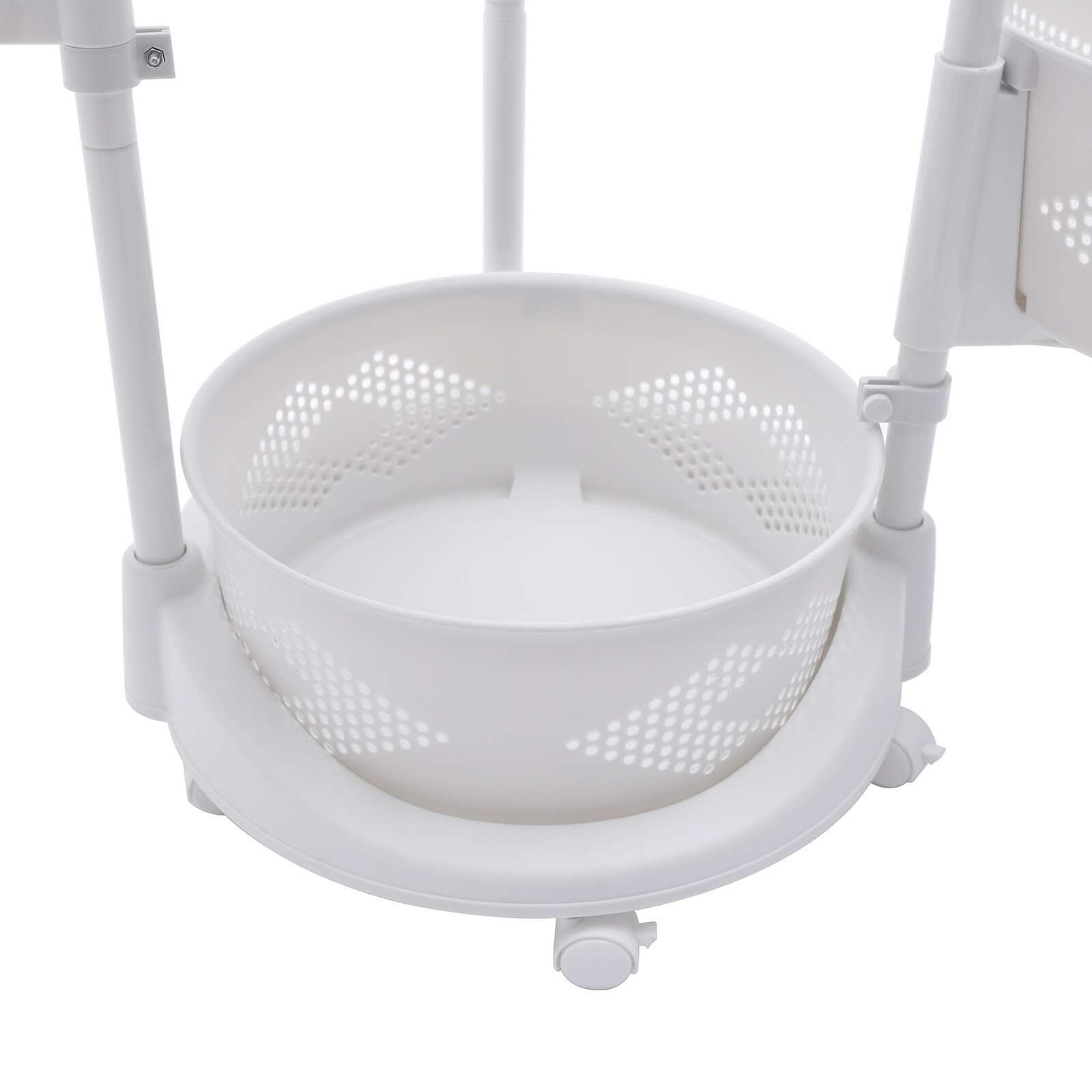 Storage Basket With Wheels Vegetable Rotating Basket Rack Kitchen Organizer New