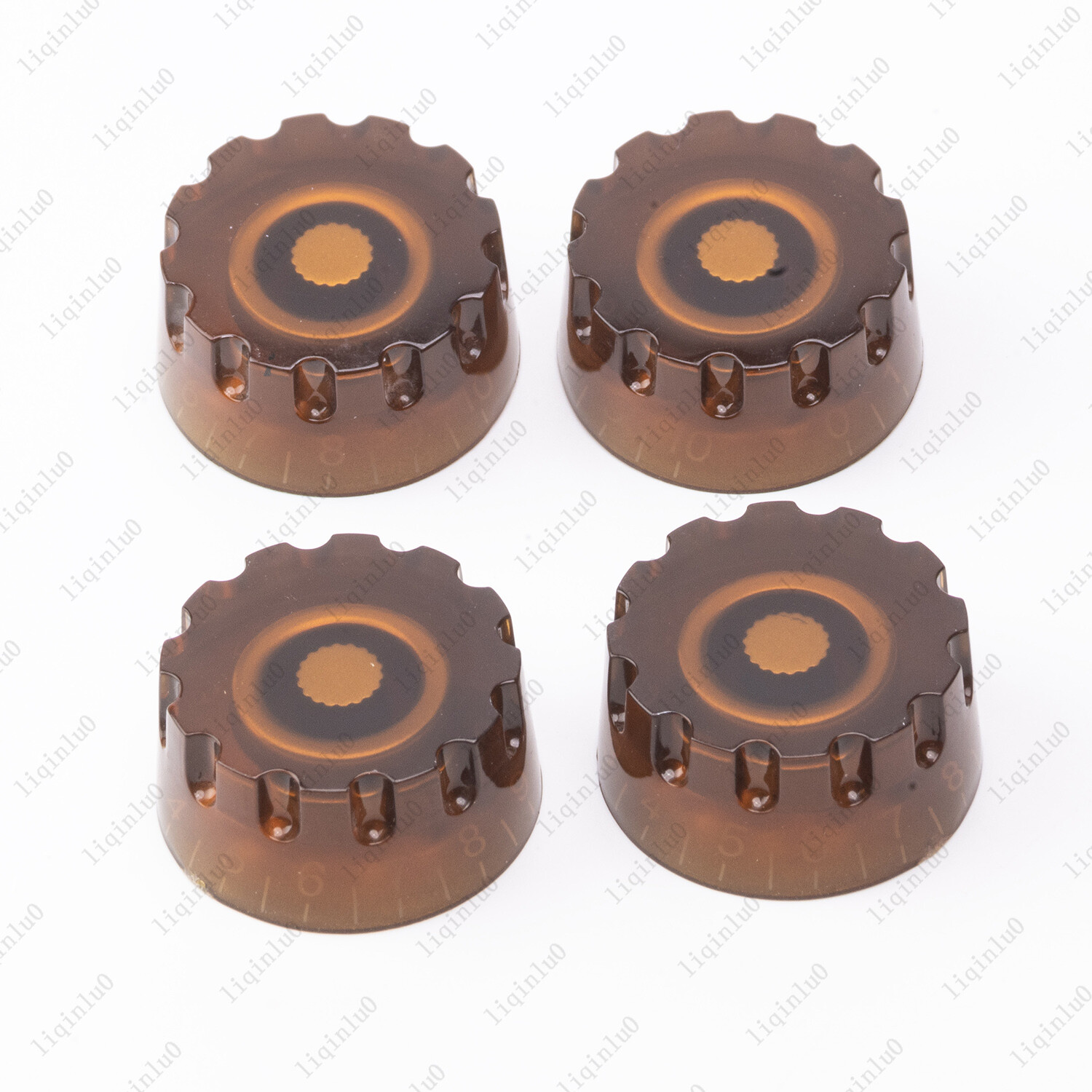 4 Pcs Amber Metric LP Guitar Control Knobs Speed Dial Knobs for Les Paul SG