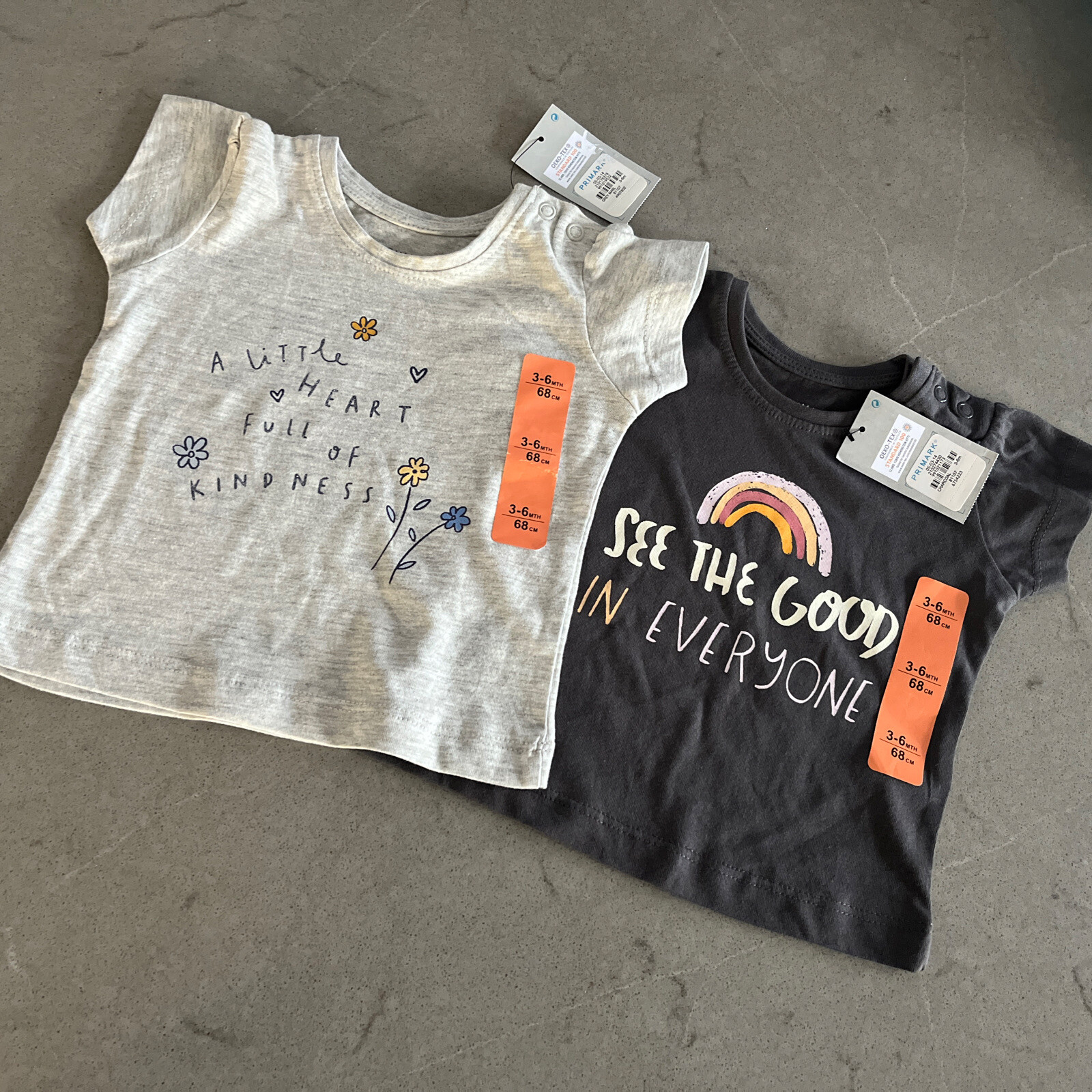 Baby girls t-shirts x2 age 3-6 months