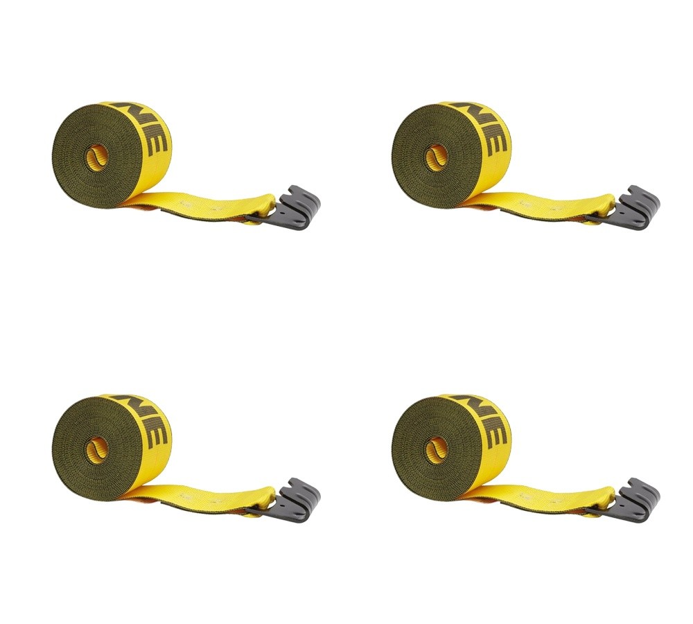 Kinedyne (4 Pack) 4" x 27' Winch Strap with Flat Hook -  Gold