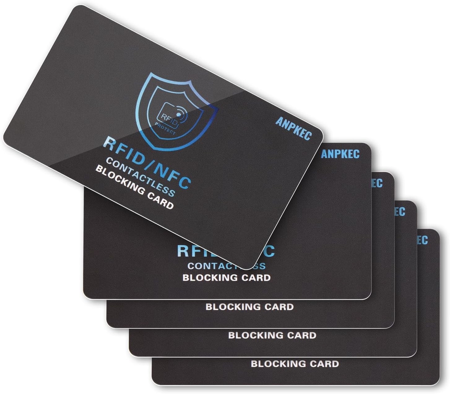 RFID Blocking Card – NFC Contactless Credit Debit Card Protector 5 Pack