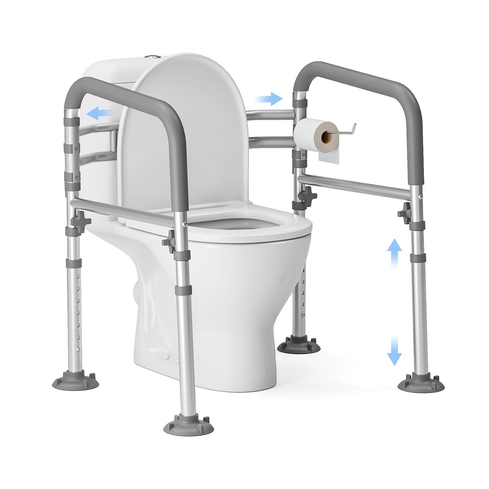 Foldable Toilet Safety Rails for Seniors, Height & Width Adjustable | Safety ...