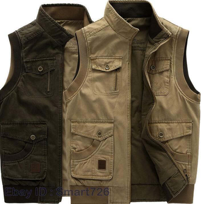 Men's Denim Cotton Sleeveless Outwear Stylish Casual Waistcoat Vest Jacket Tops