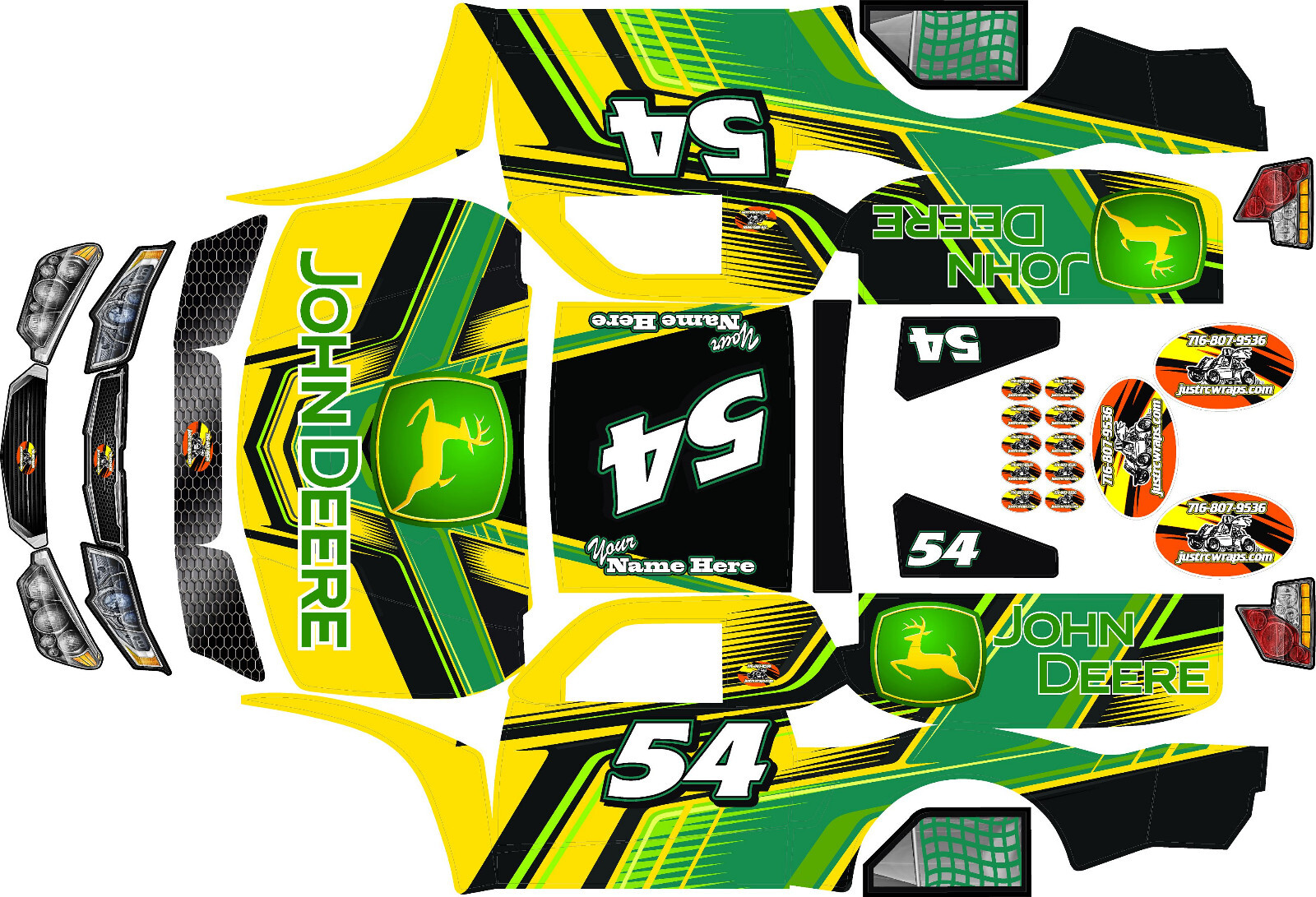 Losi 5ive T 5t HPI hoonage rovan  wrap decals stickers JOHNY D  rc wrap BIG FLEX
