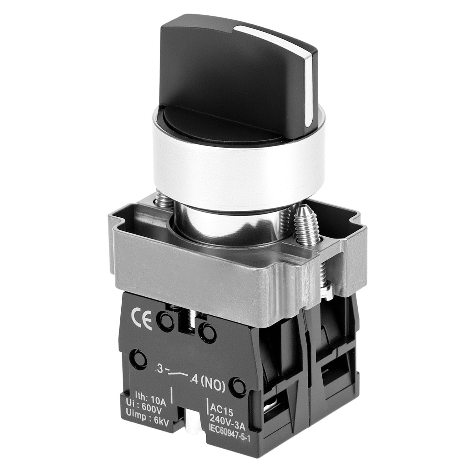 2 Pack 22mm 3 Position Maintained Selector Switch 2NO 660VAC 10A Panel Operators