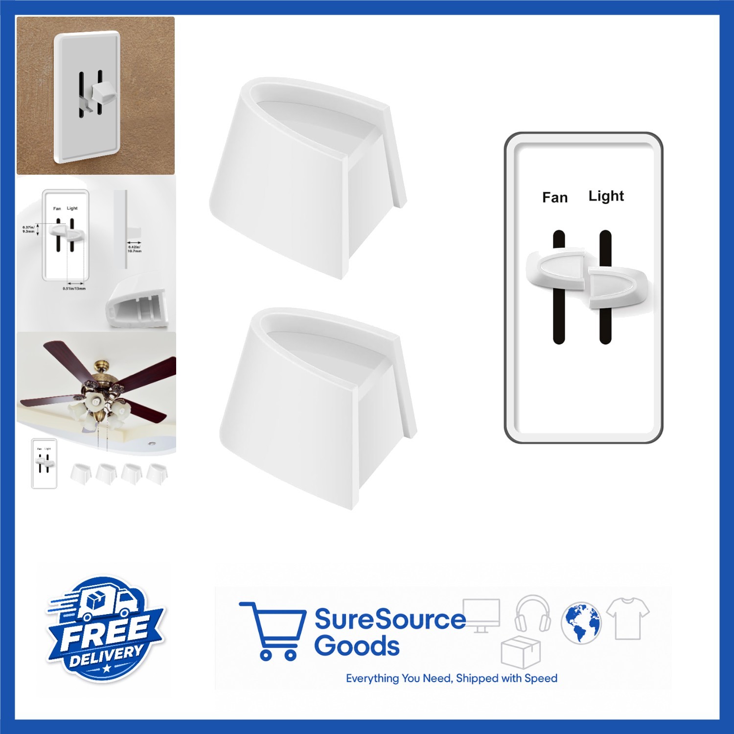 Slider Dimmer Knob Replacement for Lutron Skylark Dual Split Dimmers White