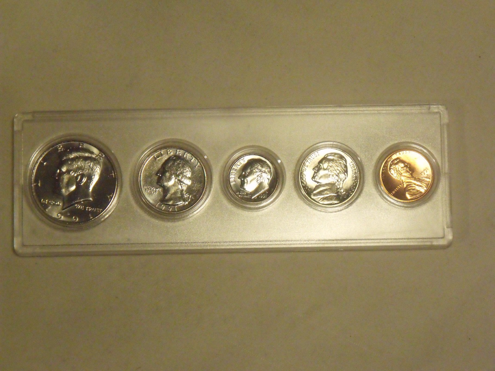 1991-D Birth Year Set (5 coin) Choice BU in hard plastic holder