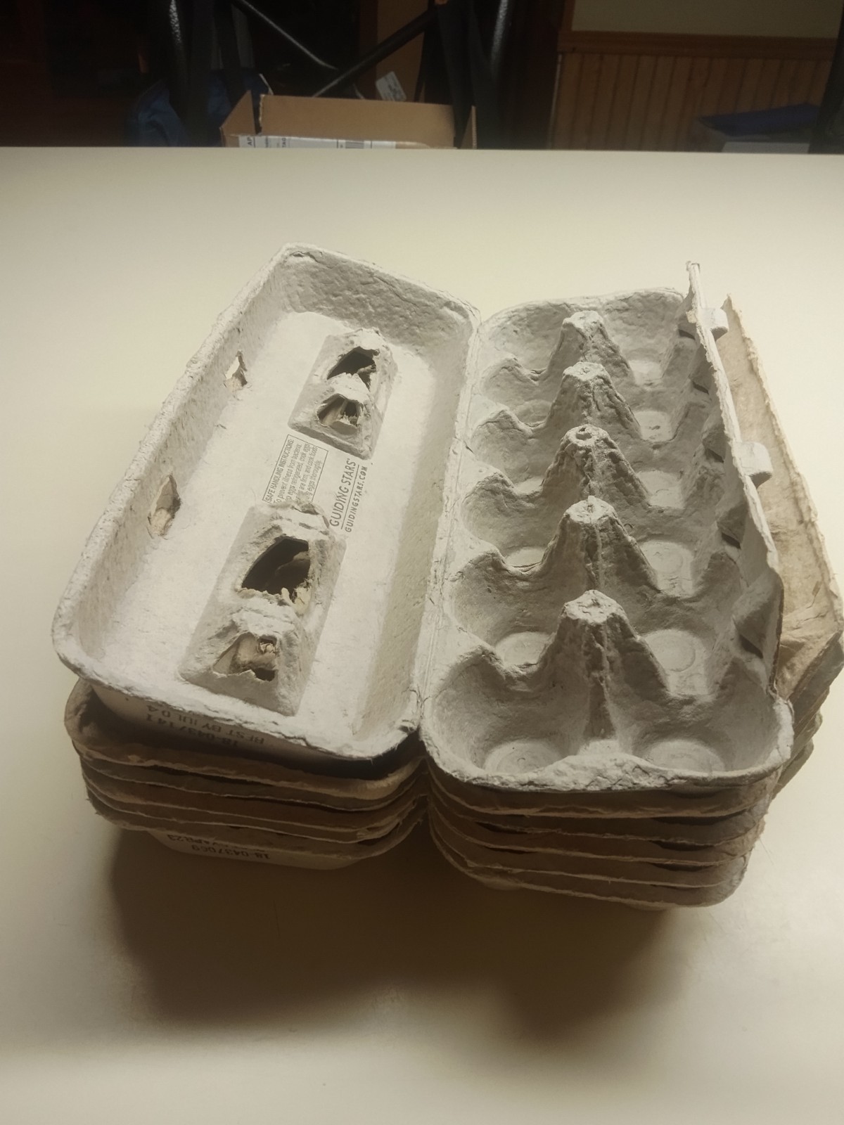 Lot of 6 Empty Egg Cartons - Holds 1 Dozen/12 Eggs in Each Cardboard Egg Carton