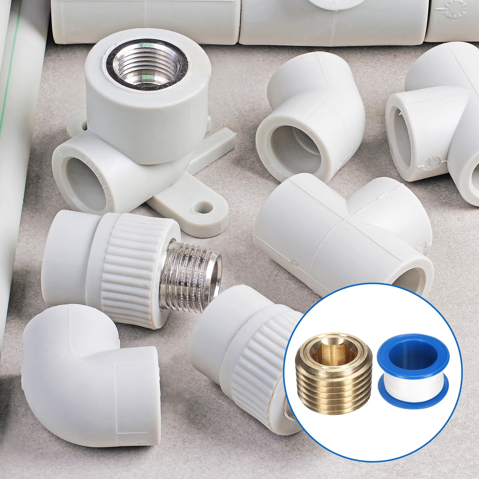 6Pcs 1/8 NPT Brass Pipe Plug Fitting, Male Thread Internal Hex Socket Pipe Cap