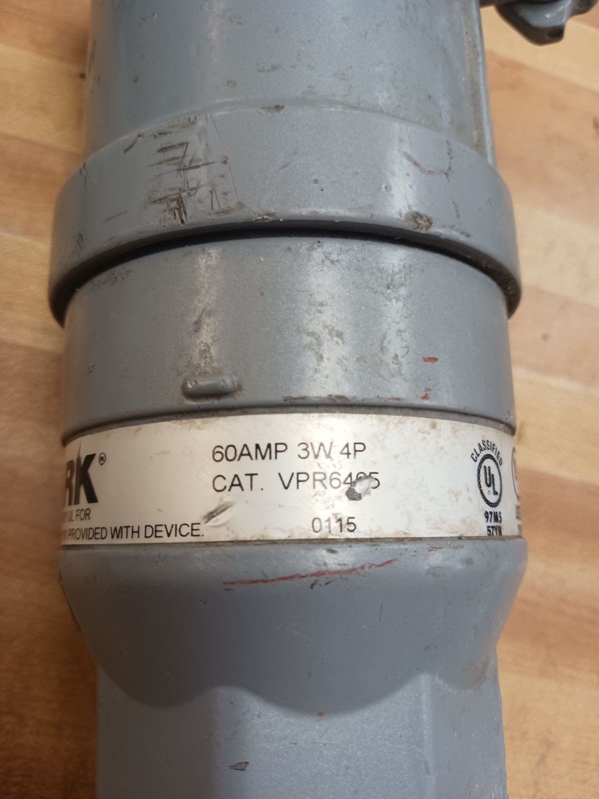 KILLARK VPR6465 EXPLOS PROOF FEMALE PLUG 60A 600V MAX 3W 4P. (E8)