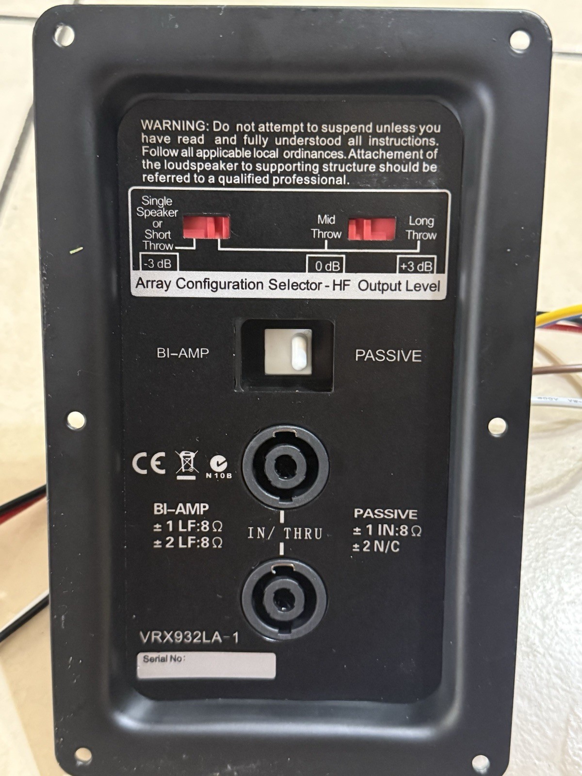 crossover for JBL VRX932 with Plate