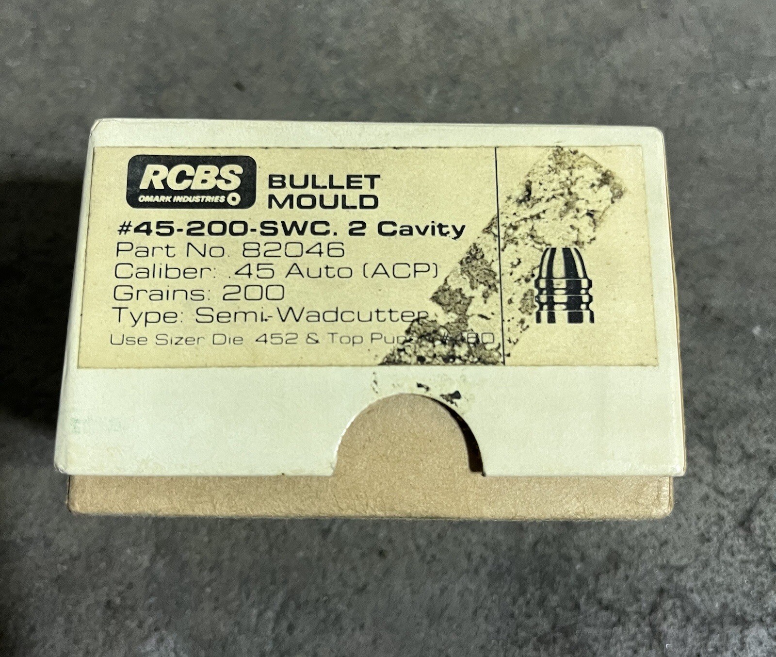 RCBS 45-200-SWC .45 BULLET MOLD DOUBLE CAVITY MOULD 82046