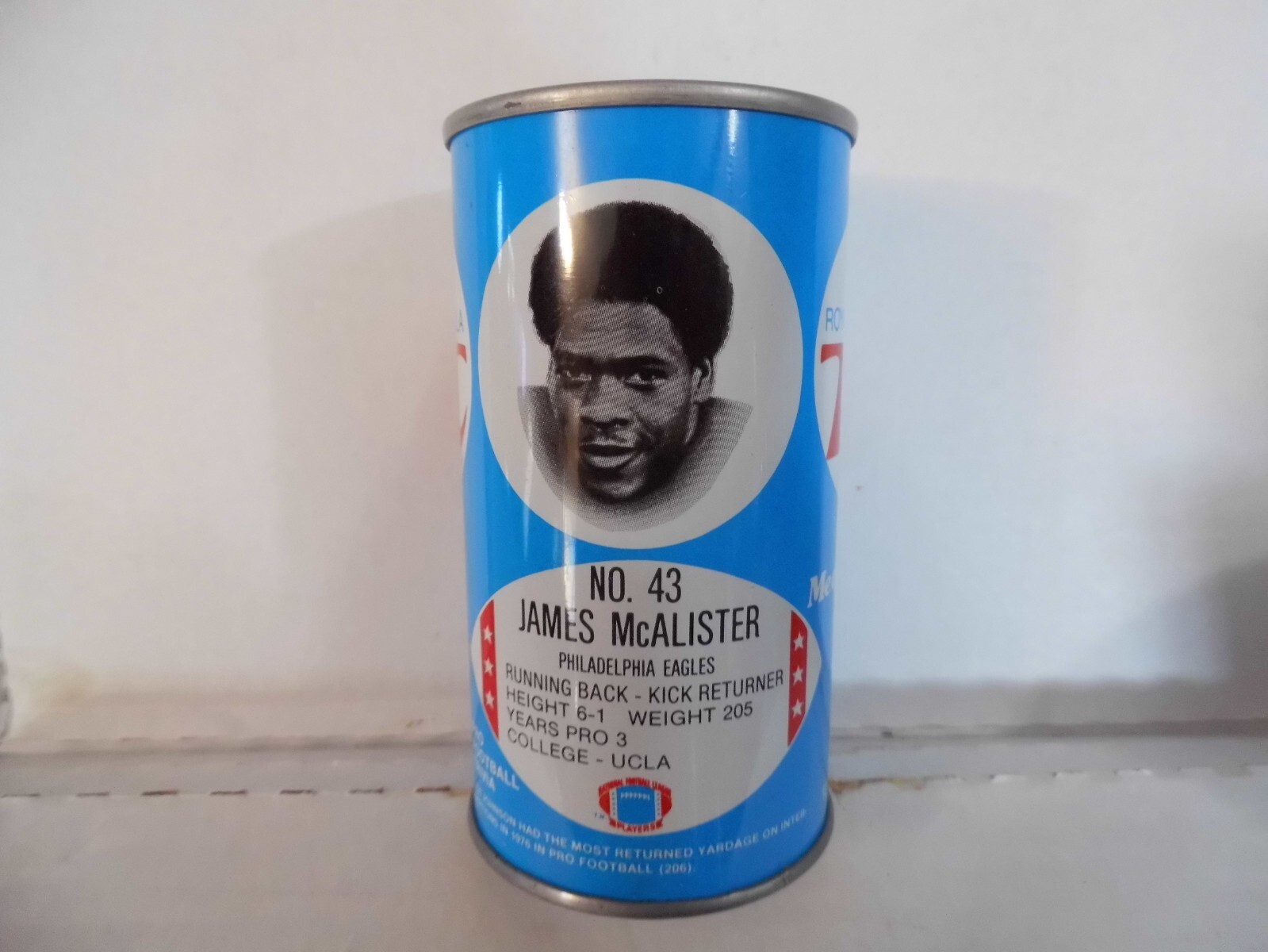 ROYAL CROWN RC COLA NFL PHILADELPHIA EAGLES JAMES McALISTERSODA CAN~#43