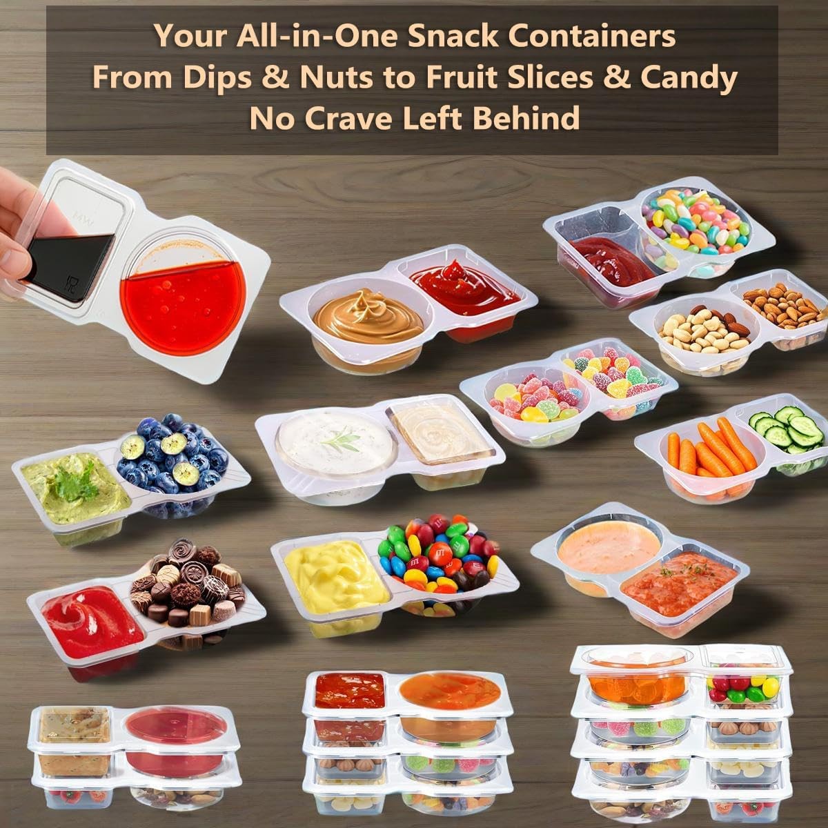 12 Sets Reble Sna Containers Double partment Snale Box Container